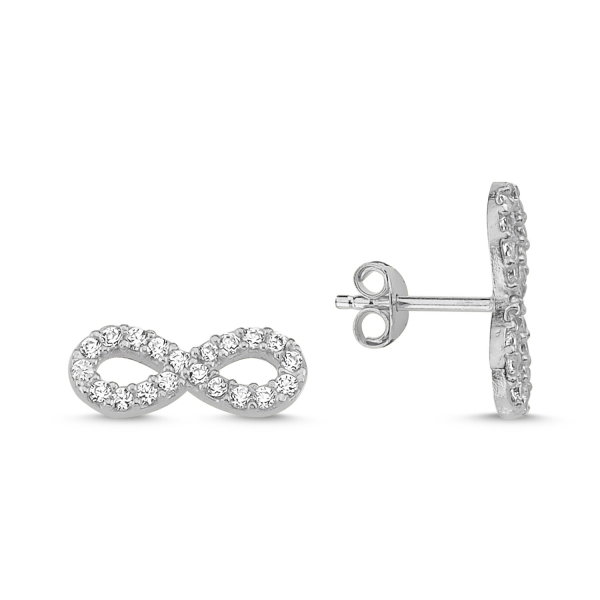 Cercei argint 925 rodiat cu simbolul infinit si zirconii albe - Infinite You ETU0025 [1]